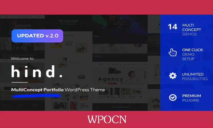 Hind英文版主题 – 多用途作品集和摄影WordPress主题-糖果博客