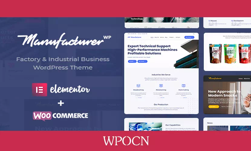 Manufacturer英文版主题 – 工厂和工业WordPress主题-糖果博客