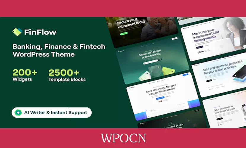 FinFlow英文版主题 - 银行、金融和金融科技WordPress主题-糖果博客