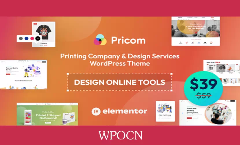 Pricom英文版主题 - 印刷公司与设计服务WordPress主题-糖果博客