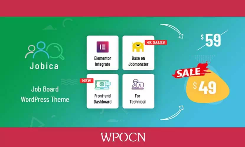 Jobica英文版主题 - 招聘WordPress主题-糖果博客