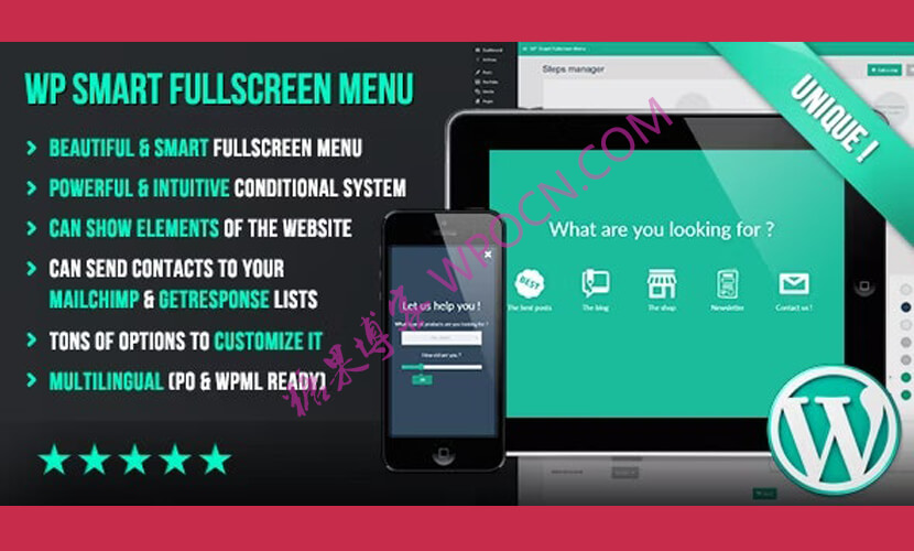 WP Smart Fullscreen Menu – 多功能菜单插件汉化版-糖果博客