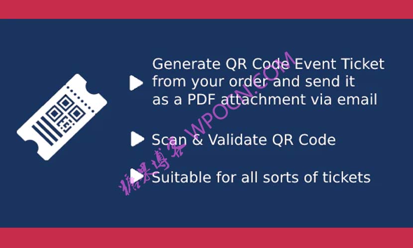 WooCommerce Event QR Code Email Tickets – 活动二维码门票插件汉化版-糖果博客