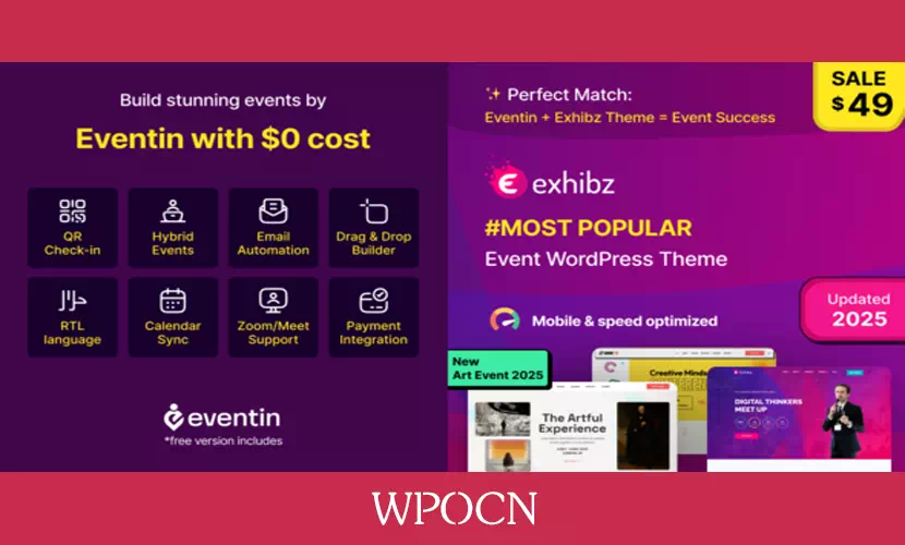 Exhibz英文版主题 – 活动会议WordPress主题-糖果博客