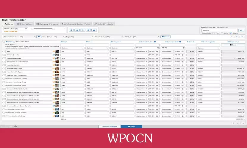 Bulk Table Editor for WooCommerce英文版插件 - 批量表格编辑器插件-糖果博客