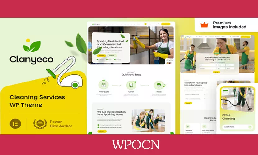 ClanyEco英文版主题 – 清洁服务WordPress主题-糖果博客