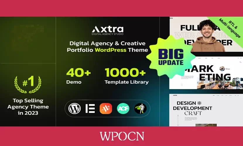 Axtra英文版主题 – 数字机构创意组合WordPress主题-糖果博客