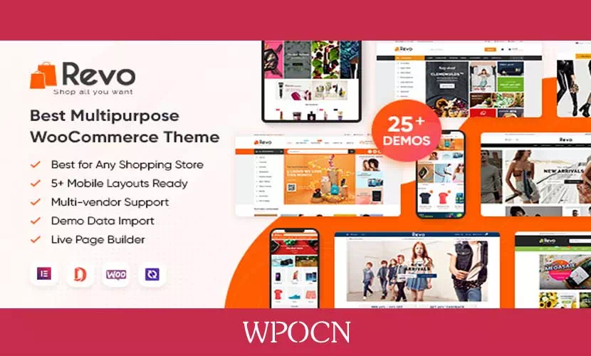 Revo英文版主题 - 多用途商城WordPress主题-糖果博客