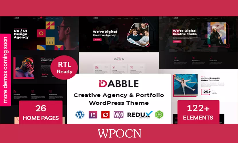 Dabble英文版主题 - 创意机构与投资组合WordPress主题-糖果博客