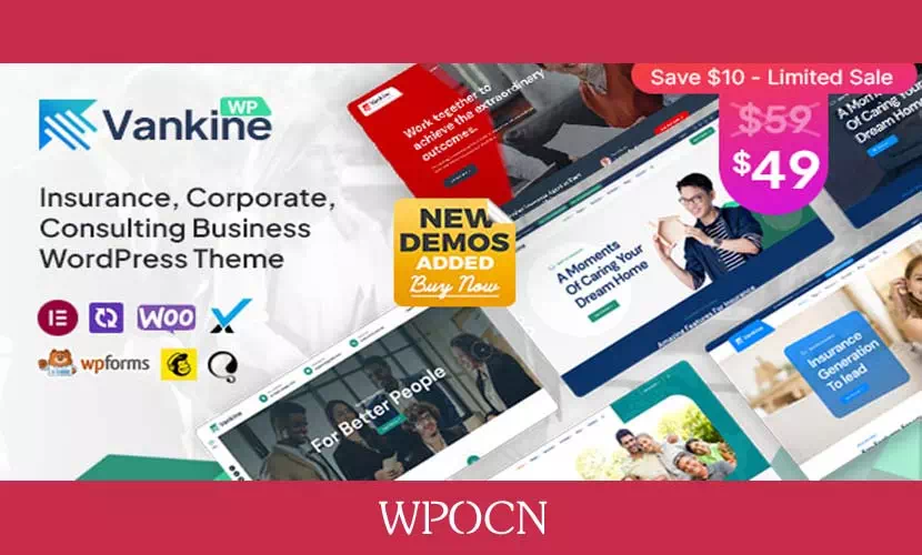 Vankine英文版主题 - 保险和咨询业务WordPress主题-糖果博客