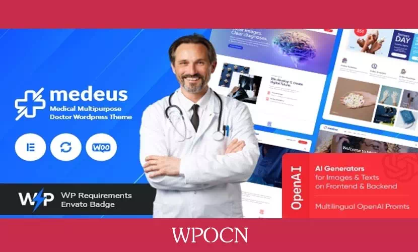 Medeus英文版主题 – 医疗WordPress主题-糖果博客