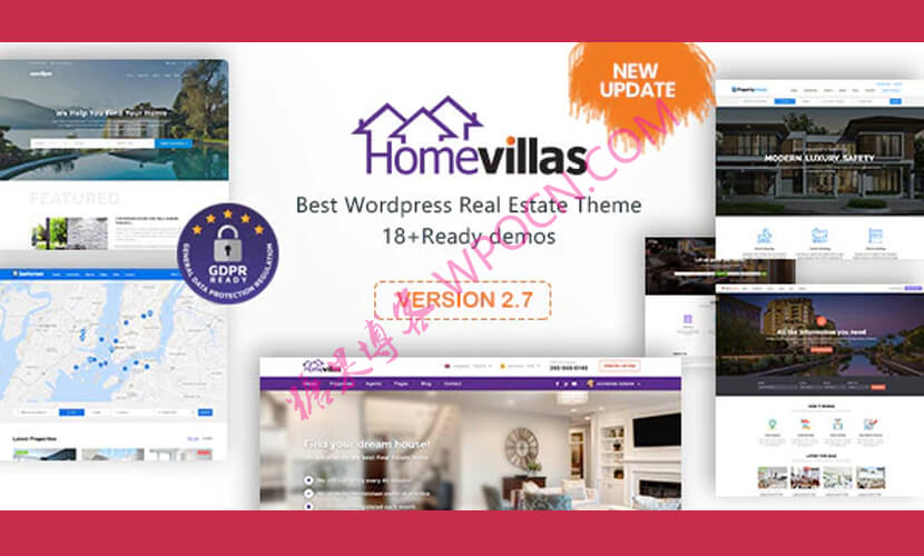 Home Villas英文版主题 – 房地产WordPress主题-糖果博客