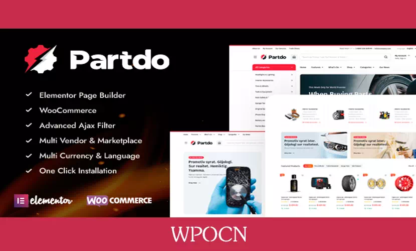 Partdo英文版主题 – 汽车零件和工具商店WooCommerce主题-糖果博客