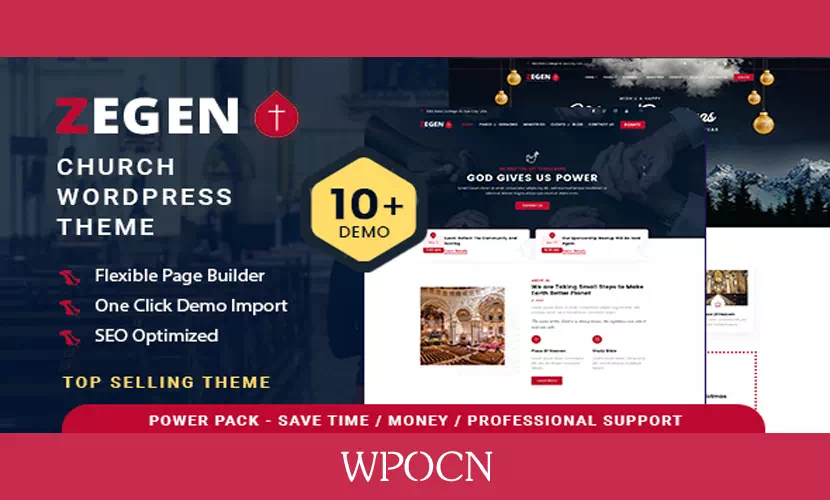 Zegen英文版主题 - 教会WordPress主题-糖果博客