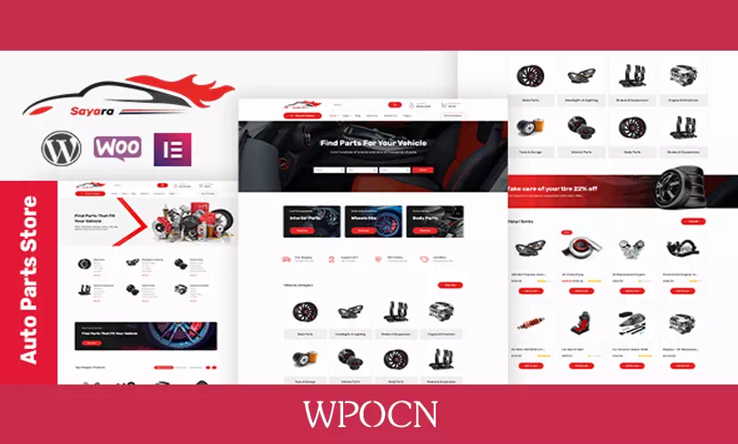 Sayara英文版主题 - 汽车零件店WordPress主题-糖果博客