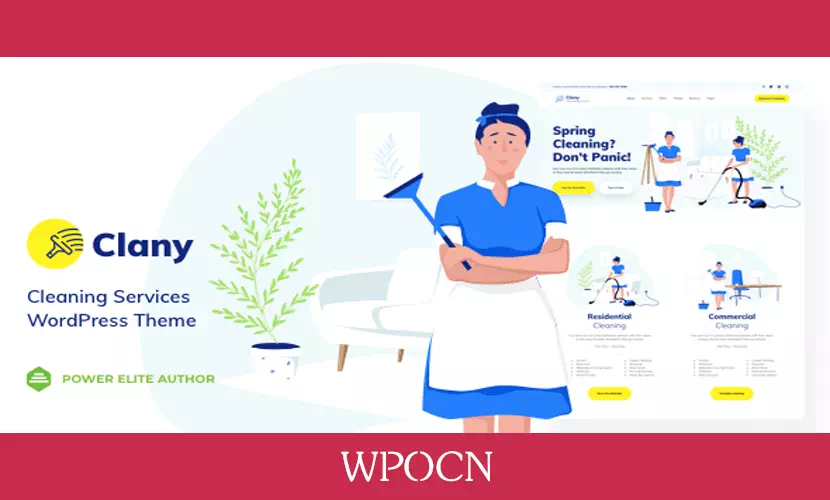 Clany英文版主题 - 清洁服务WordPress主题-糖果博客