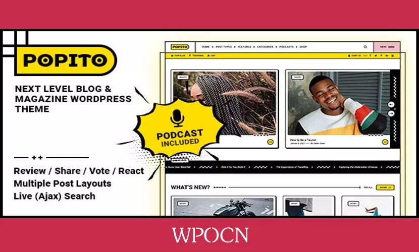 Popito英文版主题 - 博客和杂志WordPress主题-糖果博客