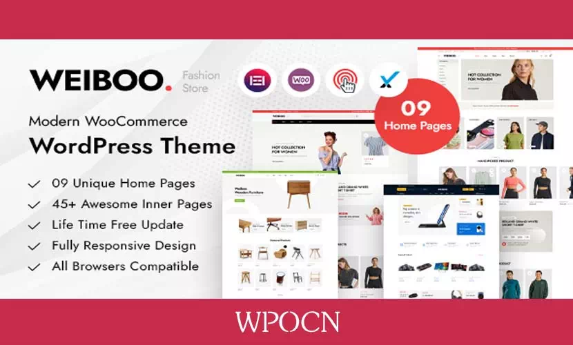 Weiboo英文版主题 - 电子商务WordPress主题-糖果博客