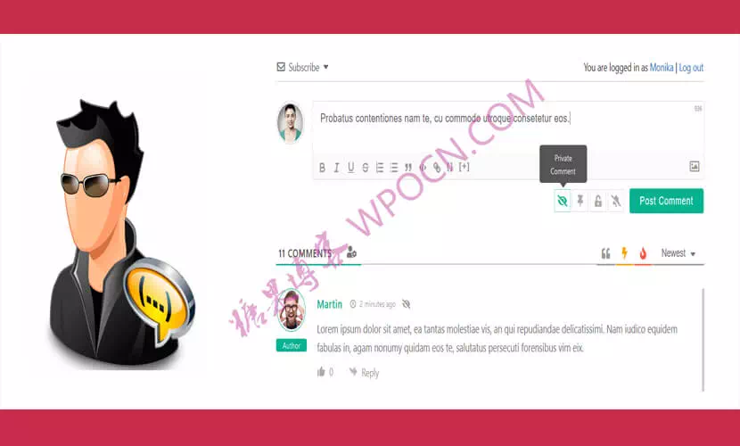 wpDiscuz – Private Comments 私密评论wpDiscuz扩展插件汉化版-糖果博客