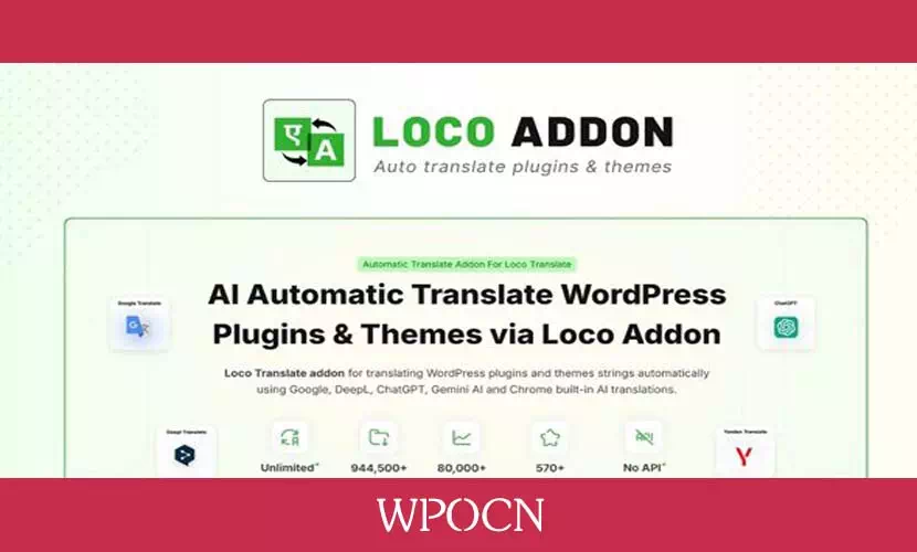 LocoAI Pro英文版插件 – AI自动翻译扩展WordPress插件-糖果博客