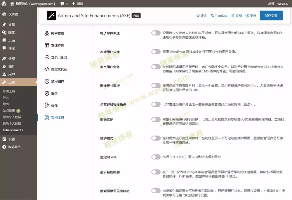 图片[8]-Admin and Site Enhancements (ASE) Pro – 管理员和站点增强功能插件汉化版-糖果博客