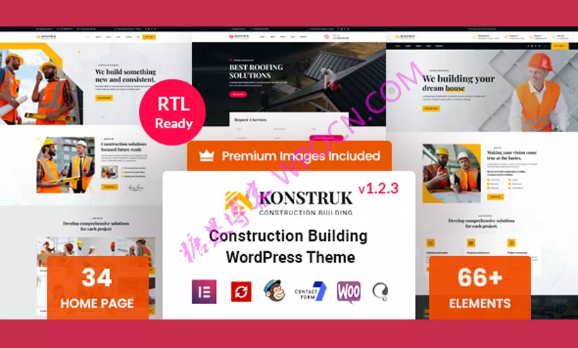Konstruk英文版主题 – 建筑WordPress主题-糖果博客