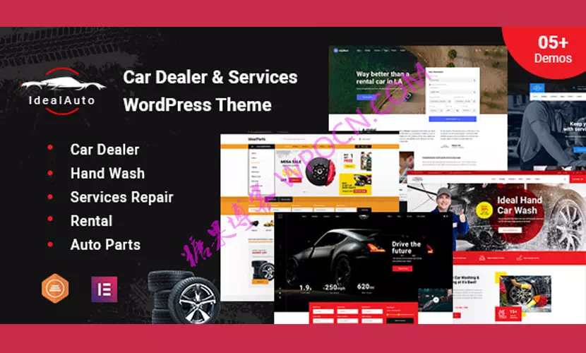 IdealAuto英文版主题 – 汽车经销商和服务WordPress主题-糖果博客