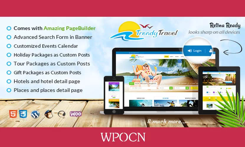 Trendy Travel英文版主题 - 旅游和旅行WordPress主题-糖果博客
