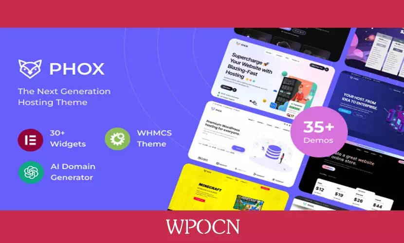 Phox英文版主题 – WHMCS和托管WordPress主题-糖果博客