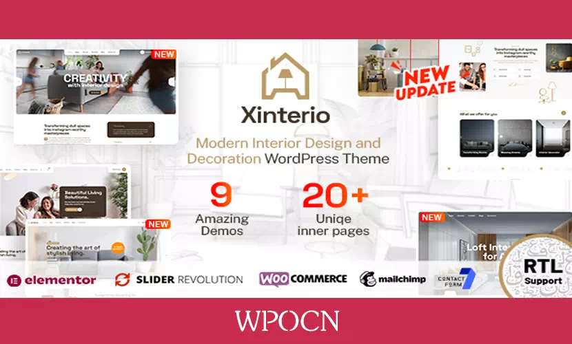 Xinterio英文版主题 - 室内设计WordPress主题-糖果博客