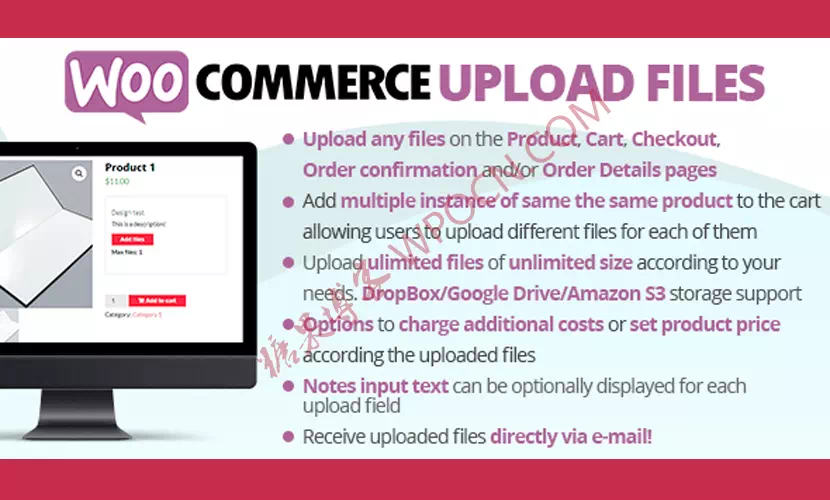 WooCommerce Upload Files英文版插件 - 上传文件插件-糖果博客