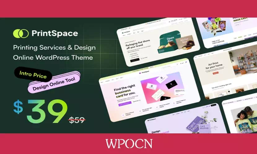 PrintSpace英文版主题 - 印刷服务与设计在线商店WordPress主题-糖果博客