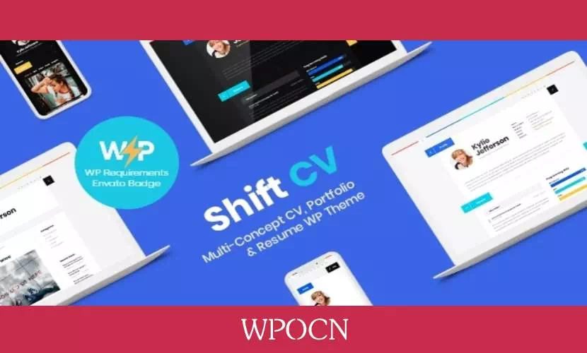 ShiftCV英文版主题 - 博客简历作品集WordPress主题-糖果博客