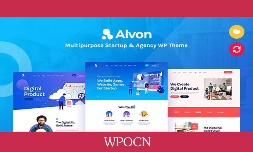 Alvon 英文版主题 - 多用途创业和代理WordPress主题-糖果博客