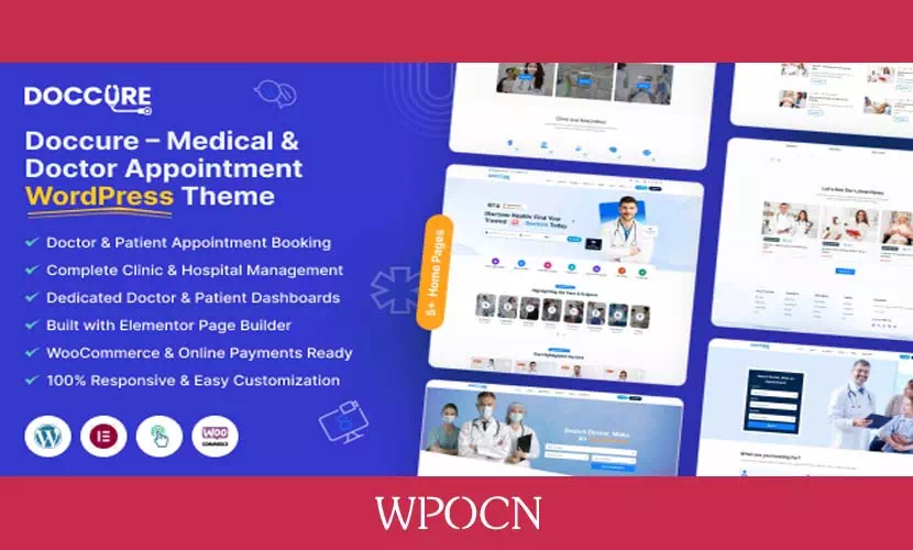 Doccure英文版主题 - 医生预约与诊所管理WordPress主题-糖果博客