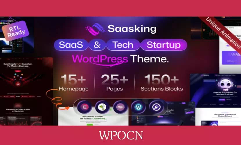 Saasking英文版主题 – SaaS与科技初创WordPress主题-糖果博客