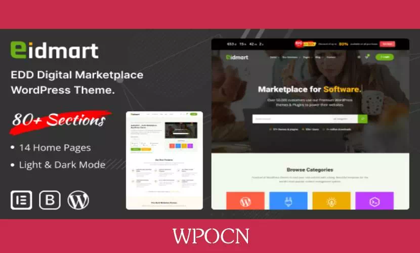 Eidmart英文版主题 - 数字市场WordPress主题-糖果博客
