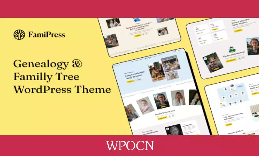 FamiPress英文版主题 - 家族与家谱WordPress主题-糖果博客
